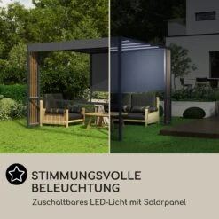 Valence Gazebo 3x3 M UV50+ Wasserabweisend LED-Solar-Beleuchtung Solar-Panel -Outdoor Grills Verkaufsgeschäft 10040110 de 0004 logo