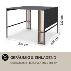 Valence Gazebo 3x3 M UV50+ Wasserabweisend LED-Solar-Beleuchtung Solar-Panel -Outdoor Grills Verkaufsgeschäft 10040110 de 0006 logo