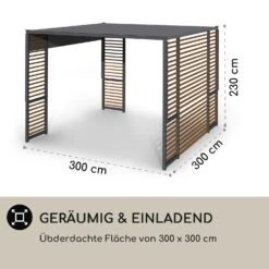 Valence Gazebo 3x3 M UV50+ Wasserabweisend LED-Solar-Beleuchtung Solar-Panel -Outdoor Grills Verkaufsgeschäft 10040112 de 0006 logo