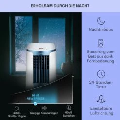 New Breeze 7 Mobile Klimaanlage 7000BTU 2,1kW Bis 34m² EEC A Mobil Fernbedienung -Outdoor Grills Verkaufsgeschäft 10040153 de 0004 usp