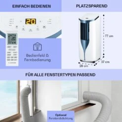 New Breeze 7 Mobile Klimaanlage 7000BTU 2,1kW Bis 34m² EEC A Mobil Fernbedienung -Outdoor Grills Verkaufsgeschäft 10040153 de 0006 usp