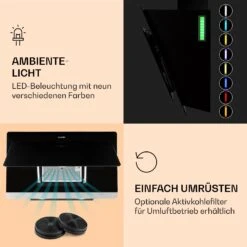 Aurora 90 Smart Dunstabzugshaube 550 M³/h 90cm Kopffrei Ambiente-Licht EEC A++ -Outdoor Grills Verkaufsgeschäft 10040236 de 0005 logo
