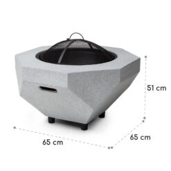 Blumfeldt Diamond Feuerschale Mit Grill MGO & Stahlschale Inkl. Funkenschutz -Outdoor Grills Verkaufsgeschäft 10040241 yy 0007 dimensions