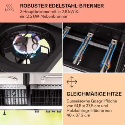 Kingsville 3.1 Kombigrill Gas + Kohle 10,9 KW 3+1 Brenner -Outdoor Grills Verkaufsgeschäft 10040270 de 0005 usp