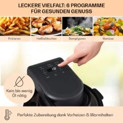 Vendure Heißluftfritteuse Mit Dampffunktion 1250W 5 Liter 6 Programme -Outdoor Grills Verkaufsgeschäft 10040278 de 0004 usp