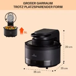 Vendure Heißluftfritteuse Mit Dampffunktion 1250W 5 Liter 6 Programme -Outdoor Grills Verkaufsgeschäft 10040278 de 0007 usp