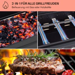 Aberdeen Kombi-Grill Gas Kohle Smoker Thermometer 2 Seitentische Mobil -Outdoor Grills Verkaufsgeschäft 10040294 de 0003 usp