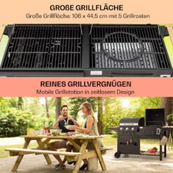 Aberdeen Kombi-Grill Gas Kohle Smoker Thermometer 2 Seitentische Mobil -Outdoor Grills Verkaufsgeschäft 10040294 de 0004 usp