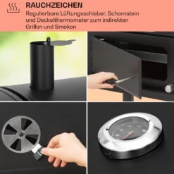Aberdeen Kombi-Grill Gas Kohle Smoker Thermometer 2 Seitentische Mobil -Outdoor Grills Verkaufsgeschäft 10040294 de 0005 usp