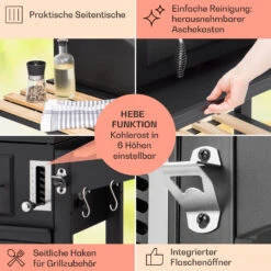 Aberdeen Kombi-Grill Gas Kohle Smoker Thermometer 2 Seitentische Mobil -Outdoor Grills Verkaufsgeschäft 10040294 de 0006 usp