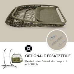Biarritz Double Hängesessel Zweier PE Aluminium Polyrattan 260 Kg -Outdoor Grills Verkaufsgeschäft 10040298 de 0005 usp