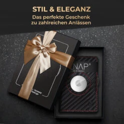 ZNAP Airtag Wallet 8 Karten Münzfach 9x1,5x6 Cm (BxHxT) RFID-Schutz -Outdoor Grills Verkaufsgeschäft 10040309 de 0008 usp