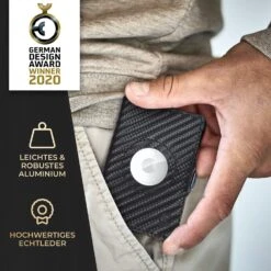 ZNAP Airtag Wallet 12 Karten Münzfach 9x1,8x6 Cm (BxHxT) RFID-Schutz -Outdoor Grills Verkaufsgeschäft 10040312 de 0007 usp