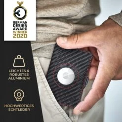 ZNAP Airtag Wallet 12 Karten Münzfach 9x1,8x6 Cm (BxHxT) RFID-Schutz -Outdoor Grills Verkaufsgeschäft 10040313 de 0007 usp