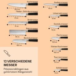 Kitano XL 13tlg. Messer-Set Mit Block 12 Messer Stahl Edler Holzblock -Outdoor Grills Verkaufsgeschäft 10040323 de 0003 logo