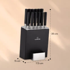 Kitano XL 13tlg. Messer-Set Mit Block 12 Messer Stahl Edler Holzblock -Outdoor Grills Verkaufsgeschäft 10040323 yy 0007 dimensions