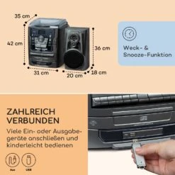 388 Franklin DAB+ Stereoanlage 3-fach-CD-Player BT AUX USB-Port -Outdoor Grills Verkaufsgeschäft 10040361 de 0007 usp