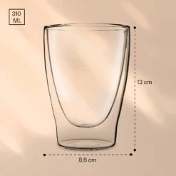 DUOS Doppelwandiges Glas | Thermoglas | 310 Ml | Trinkglas | Espressoglas, Teeglas, Shotglas | Für Heiße Und Kalte Getränke | Borosilikatglas| Hitze- Und Kältebeständig | Handgemacht | Spülmaschinenfest | Schwebe-Effekt -Outdoor Grills Verkaufsgeschäft 10040364 yy 0007 logo