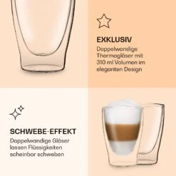 DUOS Doppelwandiges Glas | Thermoglas | 310 Ml | Trinkglas | Espressoglas, Teeglas, Shotglas | Für Heiße Und Kalte Getränke | Borosilikatglas| Hitze- Und Kältebeständig | Handgemacht | Spülmaschinenfest | Schwebe-Effekt -Outdoor Grills Verkaufsgeschäft 10040372 de 0006 logo