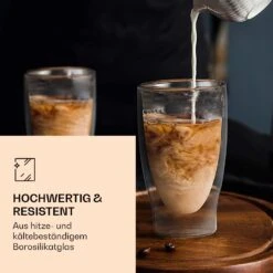 DUOS Doppelwandiges Glas | Thermoglas | 80, 200, 310, 400 Ml | Trinkglas | Espressoglas, Teeglas, Shotglas | Für Heiße Und Kalte Getränke | Borosilikatglas| Hitze- Und Kältebeständig | Handgemacht | Spülmaschinenfest | Schwebe-Effekt -Outdoor Grills Verkaufsgeschäft 10040377 de 0003 logo
