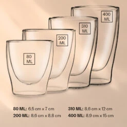 DUOS Doppelwandiges Glas | Thermoglas | 80, 200, 310, 400 Ml | Trinkglas | Espressoglas, Teeglas, Shotglas | Für Heiße Und Kalte Getränke | Borosilikatglas| Hitze- Und Kältebeständig | Handgemacht | Spülmaschinenfest | Schwebe-Effekt -Outdoor Grills Verkaufsgeschäft 10040377 yy 0006 logo