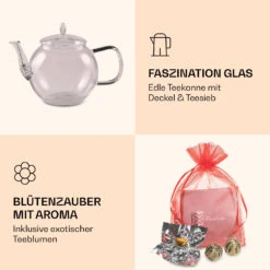 Glaskanne 800 Ml Borosilikatglas Mit Deckel, Teesieb Und Teeblumen -Outdoor Grills Verkaufsgeschäft 10040415 de 0006 logo
