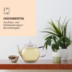 Glaskanne 1300 Ml Borosilikatglas Mit Deckel, Teesieb Und Teeblumen -Outdoor Grills Verkaufsgeschäft 10040419 de 0003 logo