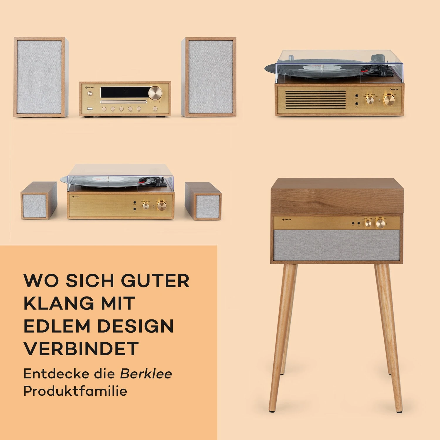 Berklee HiFi Stereo System BT Stereo-Lautsprecher UKW MP3 USB Line-In 5 Berklee HiFi Stereo System BT Stereo-Lautsprecher UKW MP3 USB Line-In – Bild 5