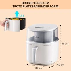 Air Bloom Heißluftfritteuse Dampffunktion 1500W 7,5 Liter 16 Programme -Outdoor Grills Verkaufsgeschäft 10040497 de 0007 usp