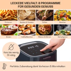 Crisp-Pro Heißluftfritteuse Air Fryer 1400W 2,8 Ltr Timer Edelstahl -Outdoor Grills Verkaufsgeschäft 10040698 de 0003 usp