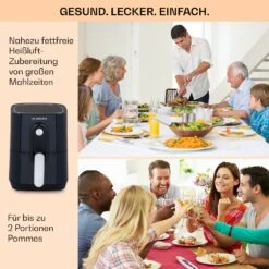 Crisp-Pro Heißluftfritteuse Air Fryer 1400W 2,8 Ltr Timer Edelstahl -Outdoor Grills Verkaufsgeschäft 10040698 de 0005 usp