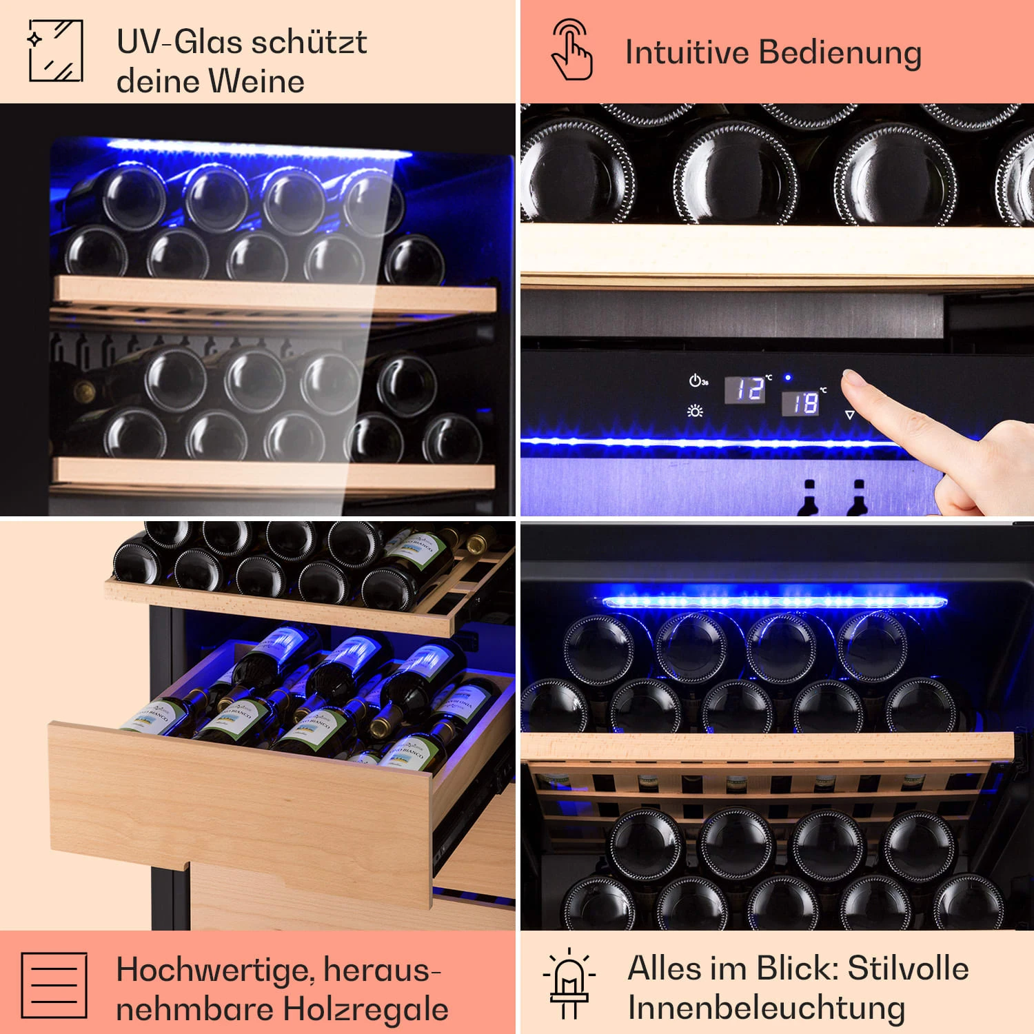 Barossa 123 Duo Weinkühlschrank 123 Fl 226 Ltr 2 Zonen Touch-Steuerung 5 Barossa 123 Duo Weinkühlschrank 123 Fl 226 Ltr 2 Zonen Touch-Steuerung – Bild 5