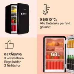 Audrey Retro-Kühlschrank 70 Liter 3 Regale 2 Türfächer Innenbeleuchtung -Outdoor Grills Verkaufsgeschäft 10040739 de 0003 logo