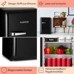 Audrey Retro-Kühlschrank 70 Liter 3 Regale 2 Türfächer Innenbeleuchtung -Outdoor Grills Verkaufsgeschäft 10040739 de 0004 logo