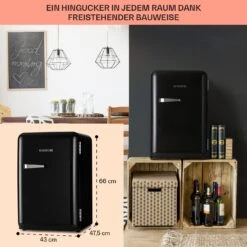 Audrey Retro-Kühlschrank 70 Liter 3 Regale 2 Türfächer Innenbeleuchtung -Outdoor Grills Verkaufsgeschäft 10040739 de 0005 logo