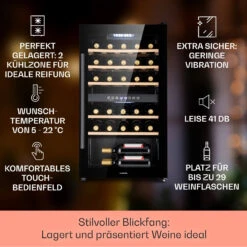 Barossa 29 Duo Weinkühlschrank 29 Fl 80 Ltr 2 Zonen Drucktasten -Outdoor Grills Verkaufsgeschäft 10041124 de 0002 usp