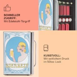 Beersafe 70 Bierzeit Edition Kühlschrank 70 Liter 3 Böden Panoramaglastür Edelstahl -Outdoor Grills Verkaufsgeschäft 10041175 de 0004 usp