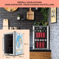 Beersafe 70 Bierzeit Edition Kühlschrank 70 Liter 3 Böden Panoramaglastür Edelstahl -Outdoor Grills Verkaufsgeschäft 10041175 de 0007 usp