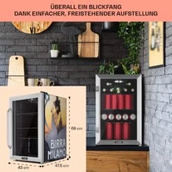 Beersafe 70 Birra Milano Edition Kühlschrank 70 Liter 3 Böden Panoramaglastür Edelstahl -Outdoor Grills Verkaufsgeschäft 10041179 de 0007 usp