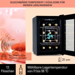 Barolo 12 Uno Weinkühlschrank 37 Ltr 12 Flaschen 11-18°C SingleZone -Outdoor Grills Verkaufsgeschäft 10041205 de 0003 usp