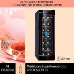 Barolo 14 Slim Uno Weinkühlschrank 46 Ltr 14 Flaschen 11-18°C SingleZone -Outdoor Grills Verkaufsgeschäft 10041206 de 0003 usp