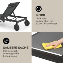 Lucca Lounger Liegestuhl Polyester Aluminium 4-Stufen -Outdoor Grills Verkaufsgeschäft 10041235 de 0005 usp