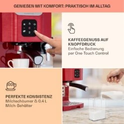BellaVita Kaffeemaschine 3-in-1 1450 W 20 Bar Milchschäumer -Outdoor Grills Verkaufsgeschäft 10041240 de 0003 usp