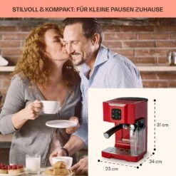 BellaVita Kaffeemaschine 3-in-1 1450 W 20 Bar Milchschäumer -Outdoor Grills Verkaufsgeschäft 10041240 de 0005 usp