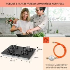 Firetale Gaskochfeld 4-flammig 60 Cm Aluminium-Brenner Inkl. Schlauch Und Druckminderer -Outdoor Grills Verkaufsgeschäft 10041299 de 0006 usp