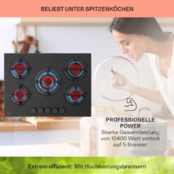 Firetale Gaskochfeld 5-flammig 70 Cm Aluminium-Brenner Inkl. Schlauch Und Druckminderer -Outdoor Grills Verkaufsgeschäft 10041300 de 0003 usp