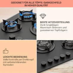 Firetale Gaskochfeld 5-flammig 70 Cm Aluminium-Brenner Inkl. Schlauch Und Druckminderer -Outdoor Grills Verkaufsgeschäft 10041300 de 0004 usp