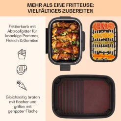 Combo Air Grill-Heißluftfritteuse 5 Programme 1500 Watt 4,5 L Grillkorb 2,5 L Frittierkorb -Outdoor Grills Verkaufsgeschäft 10041330 de 0004 usp