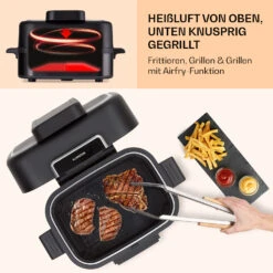 Combo Air Grill-Heißluftfritteuse 5 Programme 1500 Watt 4,5 L Grillkorb 2,5 L Frittierkorb -Outdoor Grills Verkaufsgeschäft 10041331 de 0005 usp