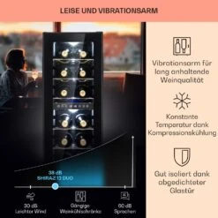 Shiraz 12 Duo Weinkühlschrank 2 Zonen 42L/12 Flaschen 5-12 / 12-18 °C Touch -Outdoor Grills Verkaufsgeschäft 10041361 de 0004 usp